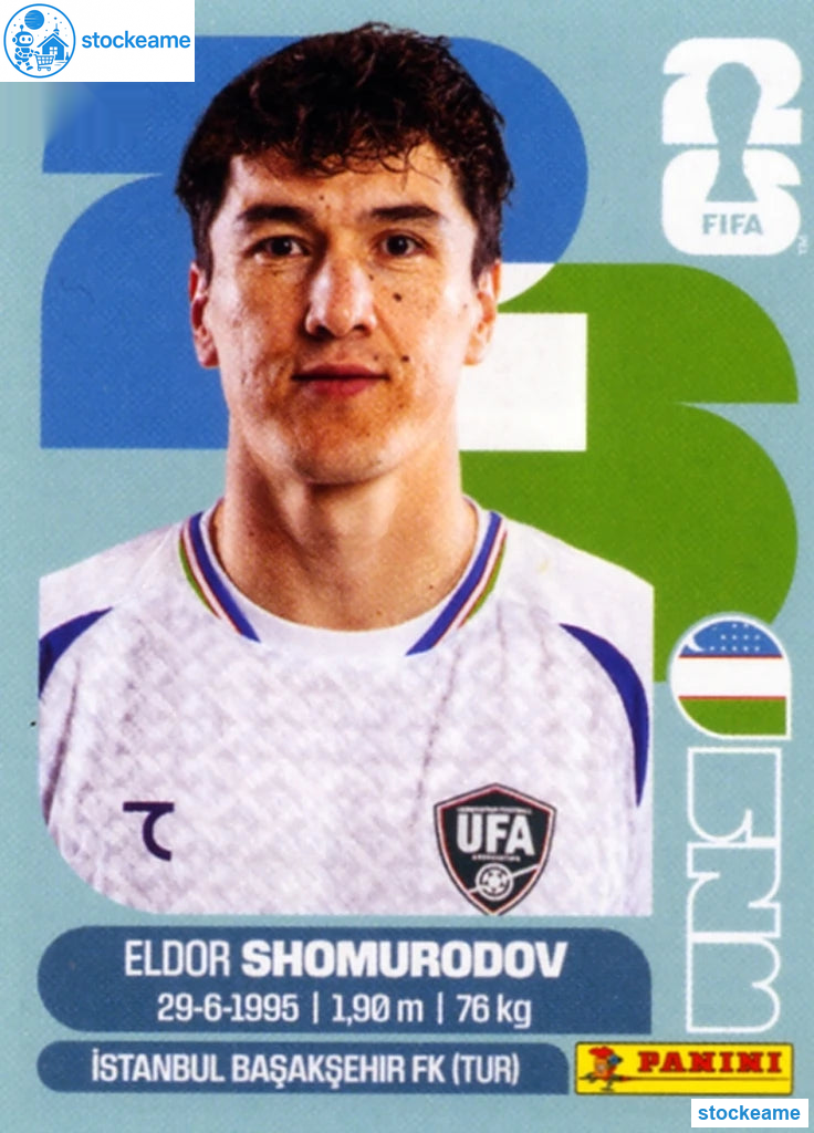 UZB016 - Eldor Shomurodov | Uzbekistan | Panini World Cup 2026 Base Sticker - Image 2