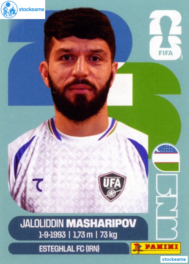 UZB018 - Jaloliddin Masharipov | Uzbekistan | Panini World Cup 2026 Base Sticker - Image 2