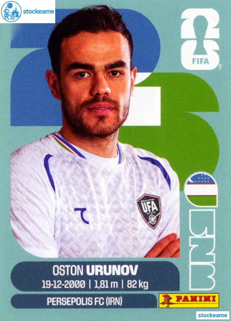 UZB017 - Oston Urunov | Uzbekistan | Panini World Cup 2026 Base Sticker - Image 2