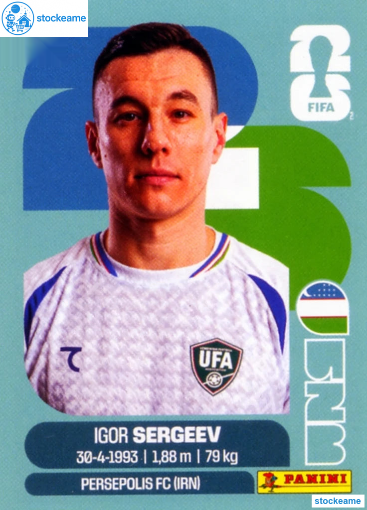 UZB019 - Igor Sergeev | Uzbekistan | Panini World Cup 2026 Base Sticker - Image 2