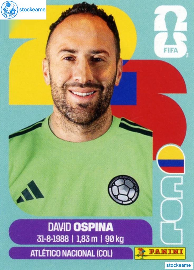 COL003 - David Ospina | Colombia | Panini World Cup 2026 Base Sticker - Image 2