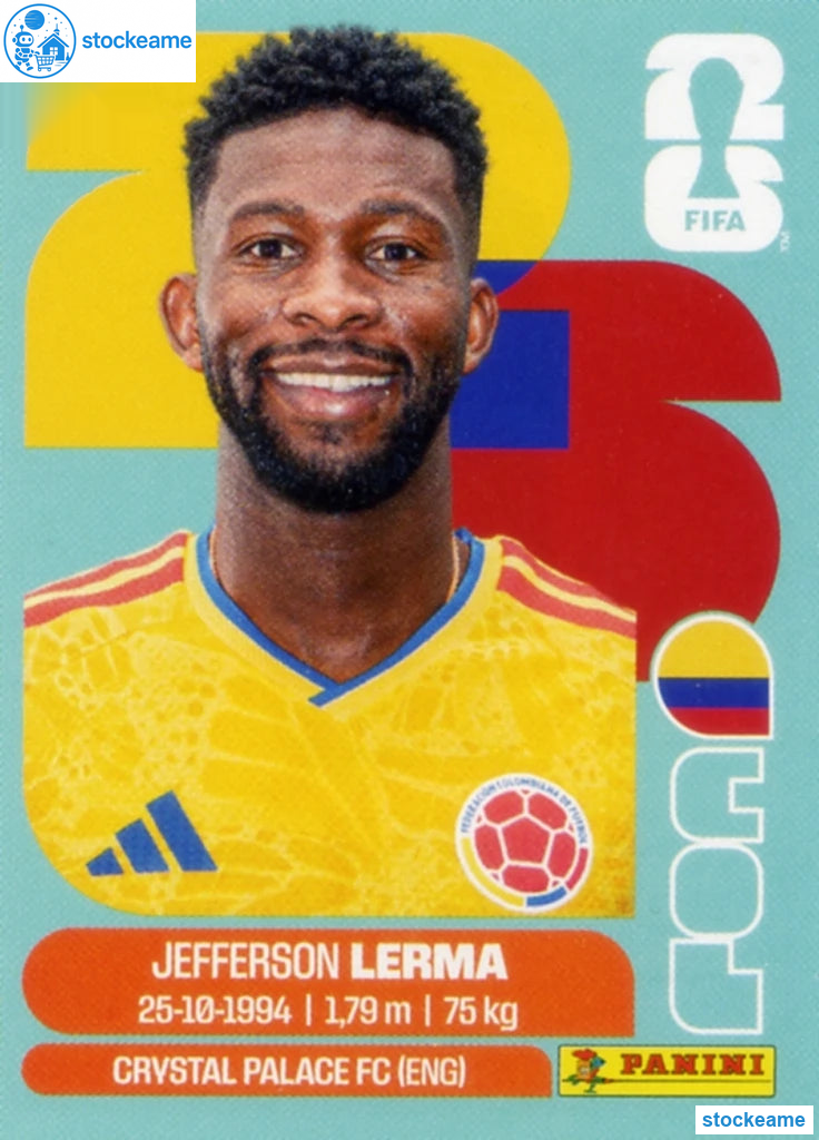 COL010 - Jefferson Lerma | Colombia | Panini World Cup 2026 Base Sticker - Image 2