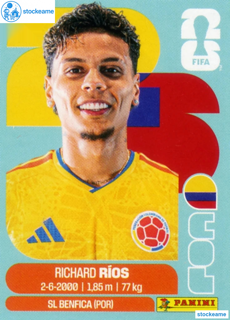 COL012 - Richard Rios | Colombia | Panini World Cup 2026 Base Sticker - Image 2
