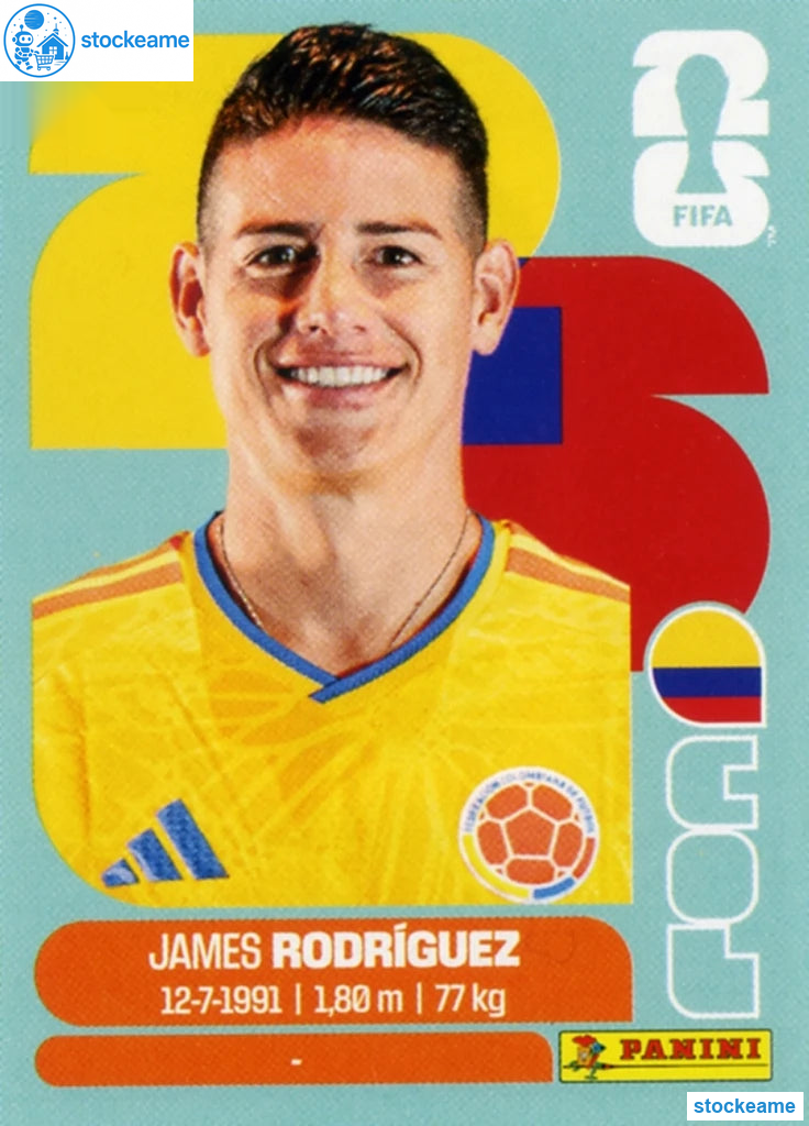 COL014 - James Rodriguez | Colombia | Panini World Cup 2026 Base Sticker - Image 2