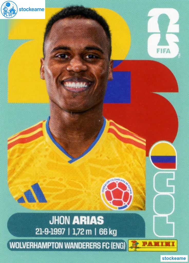 COL017 - Jon Arias | Colombia | Panini World Cup 2026 Base Sticker - Image 2