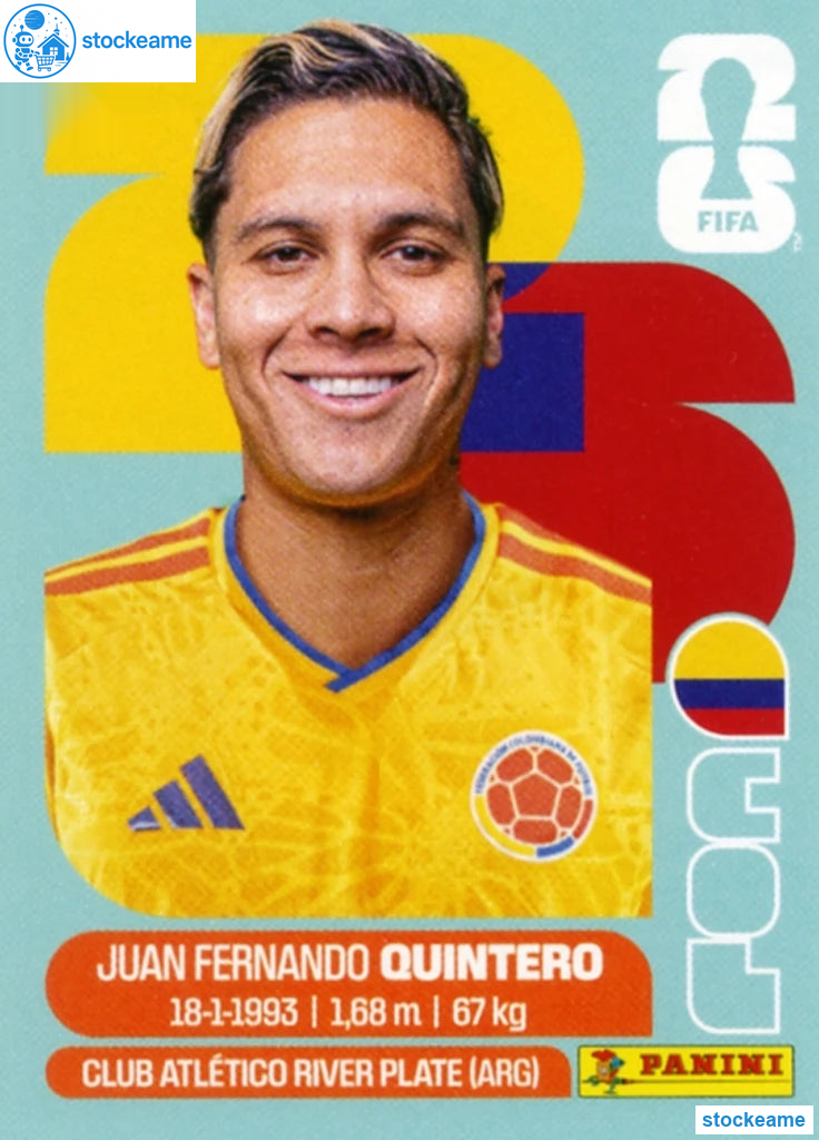 COL015 - Juan Fernando Quintero | Colombia | Panini World Cup 2026 Base Sticker - Image 2