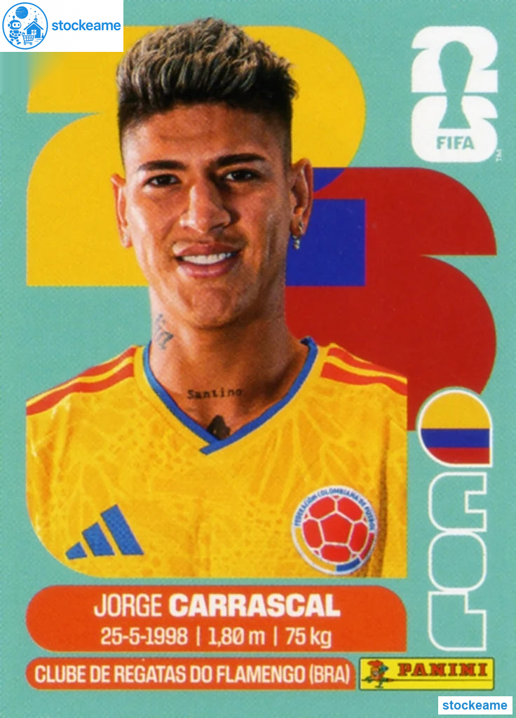 COL016 - Jorge Carrascal | Colombia | Panini World Cup 2026 Base Sticker - Image 2