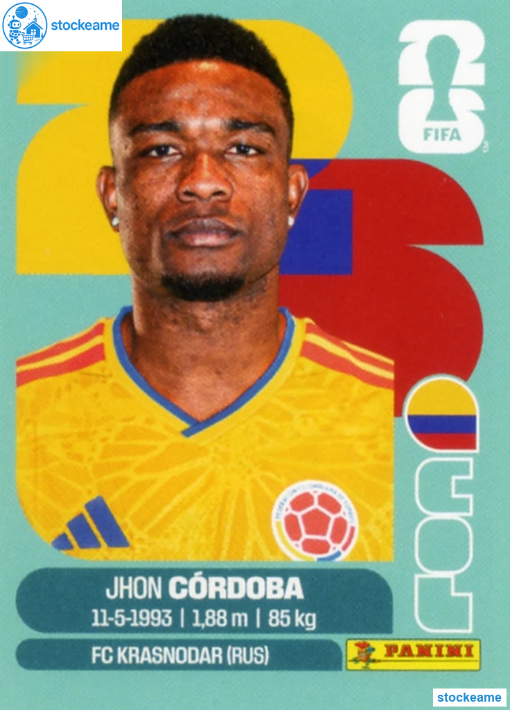 COL018 - Jhon Cordova | Colombia | Panini World Cup 2026 Base Sticker - Image 2