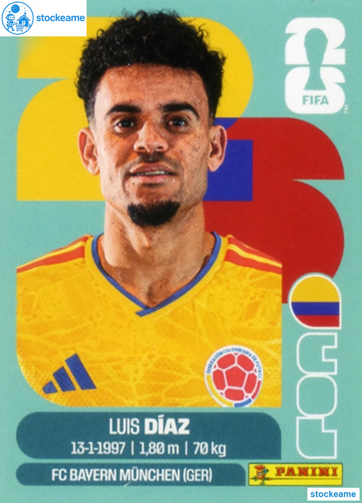 COL020 - Luis Diaz | Colombia | Panini World Cup 2026 Base Sticker - Image 2