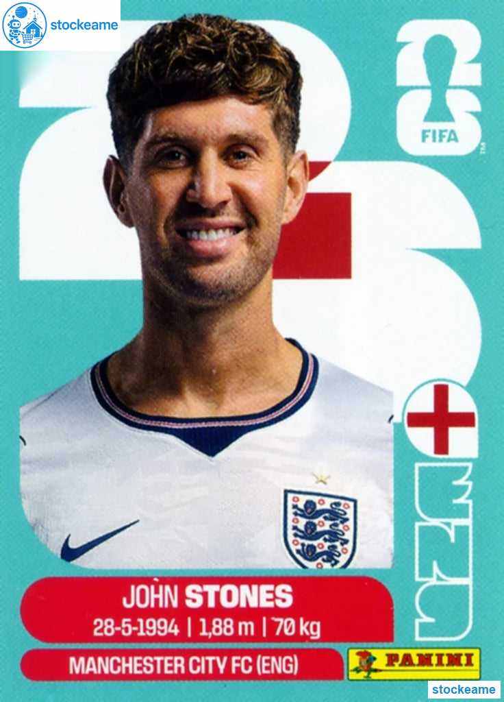 ENG003 - John Stones | England | Panini World Cup 2026 Base Sticker - Image 2