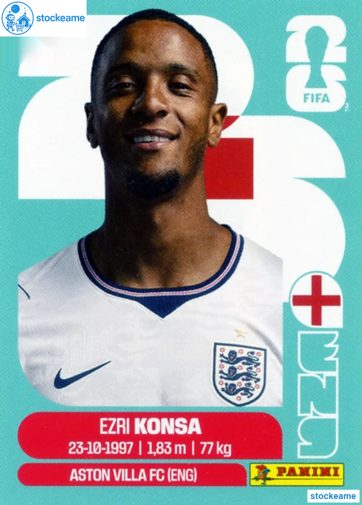 ENG005 - Ezri Konsa | England | Panini World Cup 2026 Base Sticker - Image 2