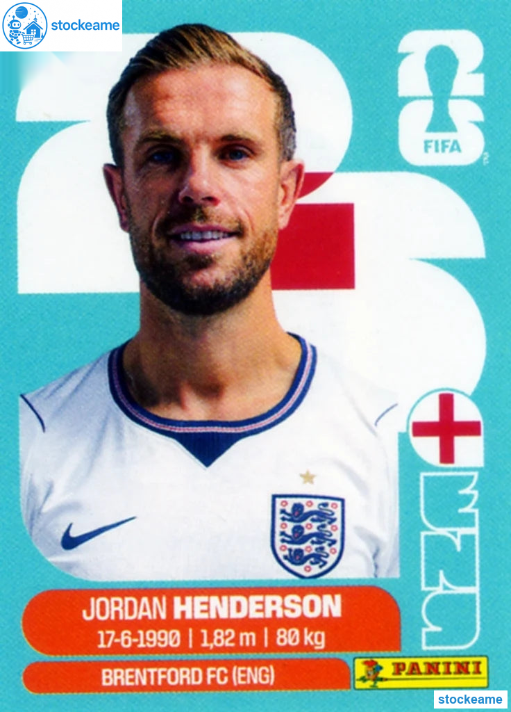 ENG009 - Jordan Henderson | England | Panini World Cup 2026 Base Sticker - Image 2