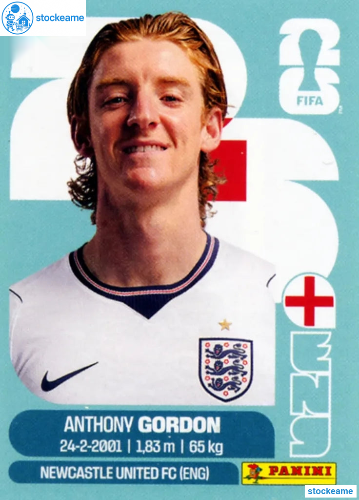 ENG015 - Anthony Gordon | England | Panini World Cup 2026 Base Sticker - Image 2