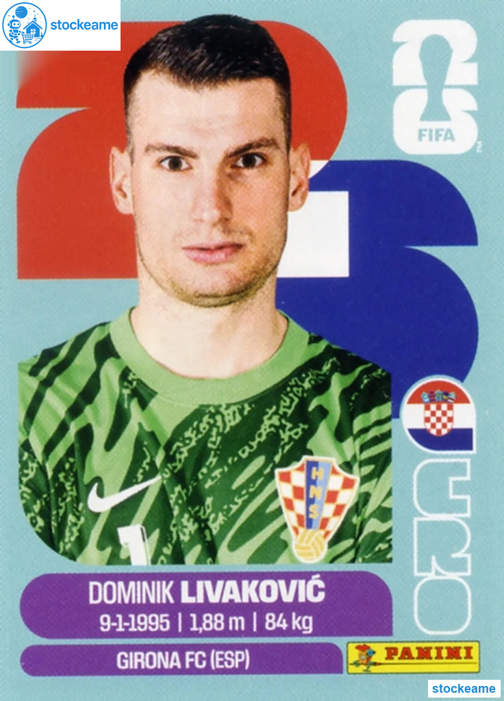 CRO002 - Dominik Livaković | Croatia | Panini World Cup 2026 Base Sticker - Image 2