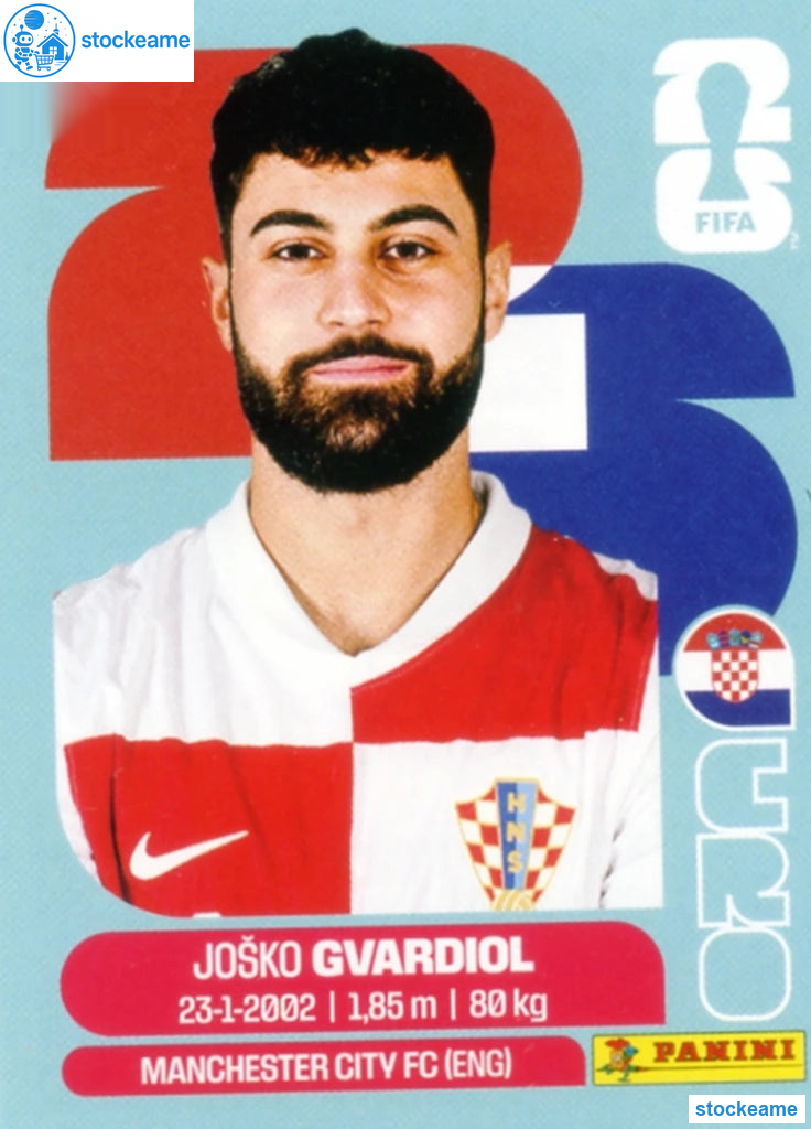 CRO004 - Josko Gvardiol | Croatia | Panini World Cup 2026 Base Sticker - Image 2