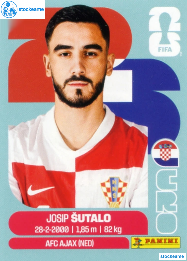 CRO007 - Josip Sutalo | Croatia | Panini World Cup 2026 Base Sticker - Image 2
