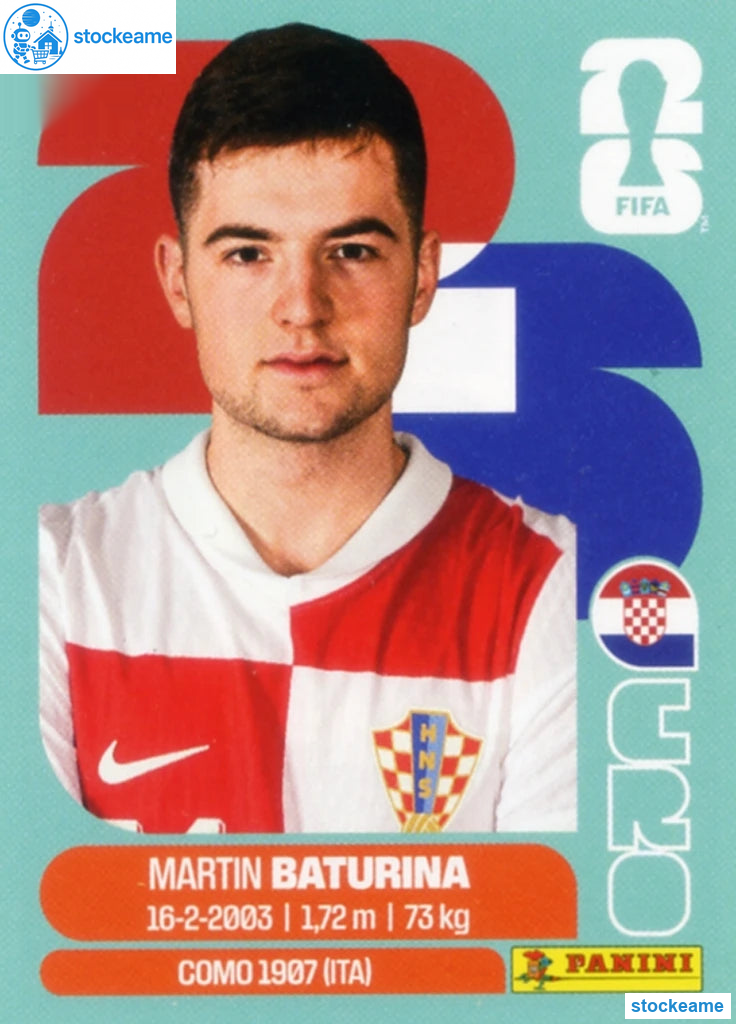 CRO011 - Martin Baturina | Croatia | Panini World Cup 2026 Base Sticker - Image 2