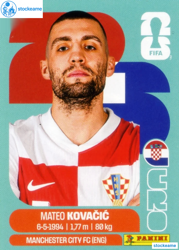 CRO010 - Mateo Kovacic | Croatia | Panini World Cup 2026 Base Sticker - Image 2