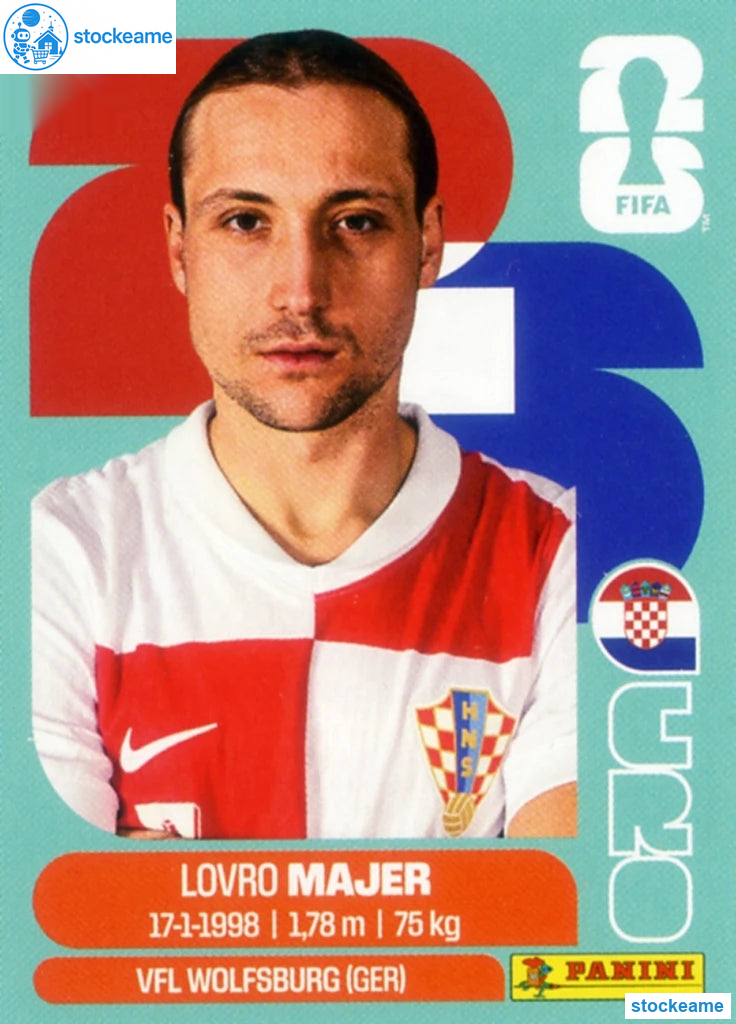 CRO012 - Lovro Majer | Croatia | Panini World Cup 2026 Base Sticker - Image 2