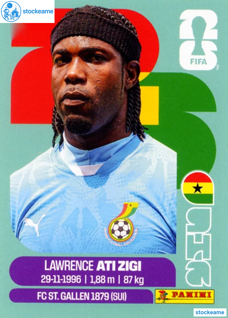 GHA002 - Lawrence Ati Zigi | Ghana | Panini World Cup 2026 Base Sticker - Image 2