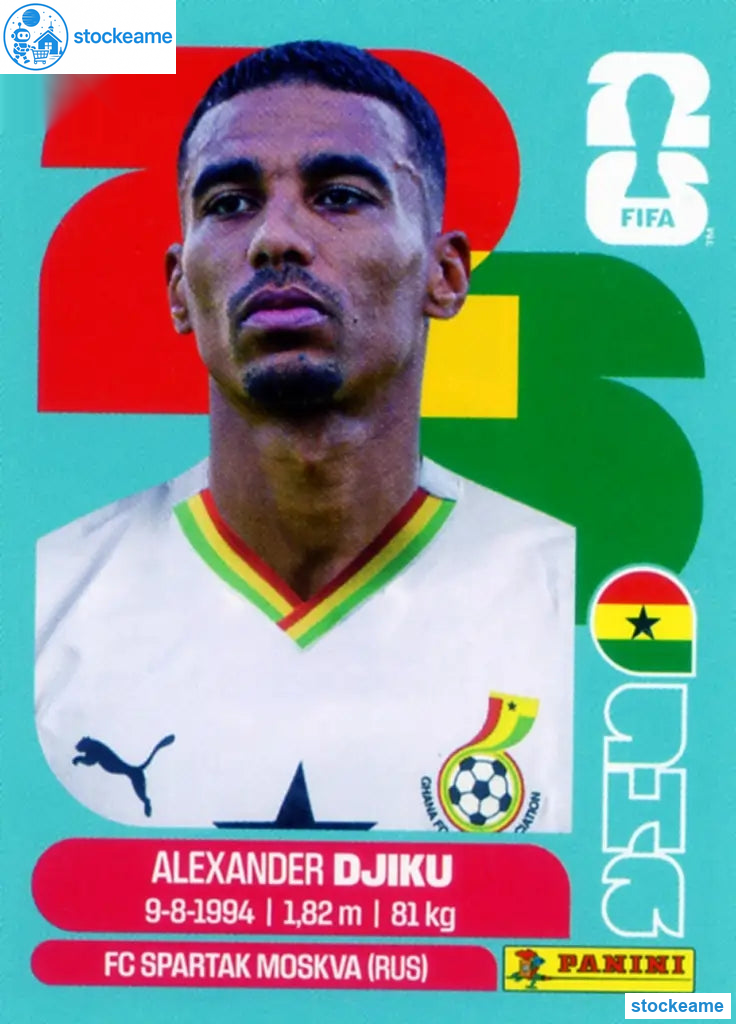 GHA006 - Alexander Djiku | Ghana | Panini World Cup 2026 Base Sticker - Image 2