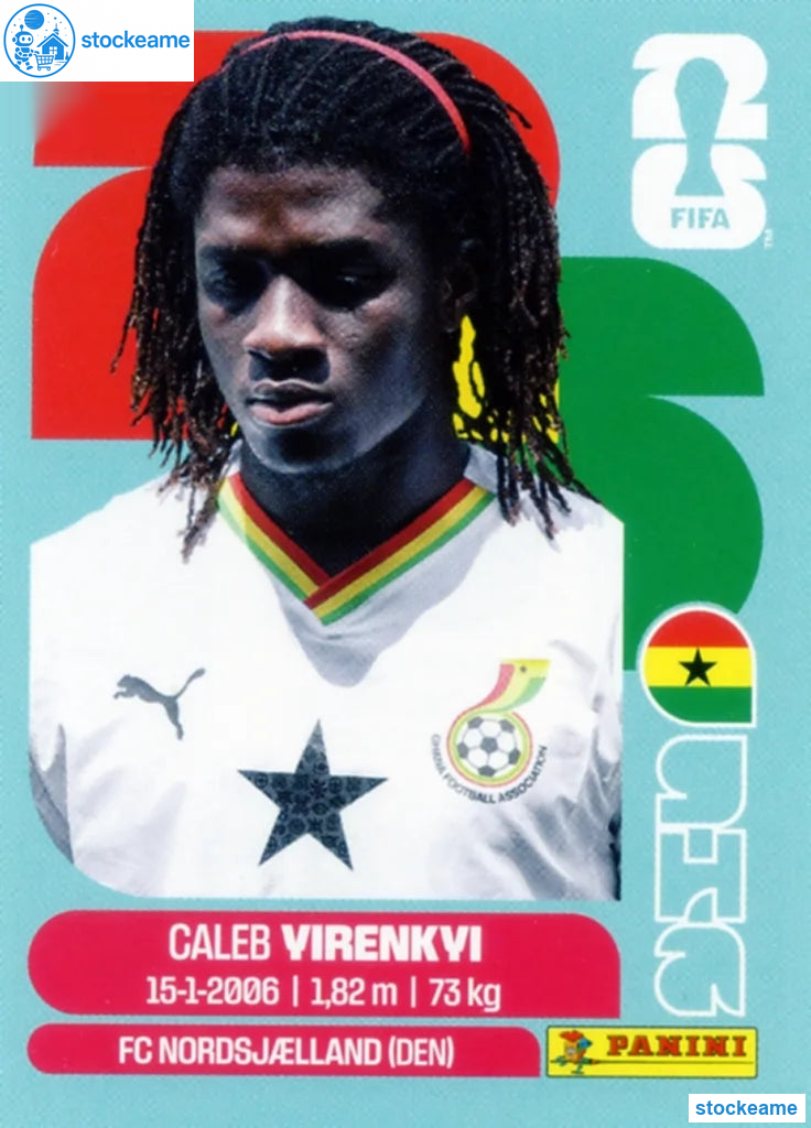 GHA008 - Caleb Yirenkyi | Ghana | Panini World Cup 2026 Base Sticker - Image 2