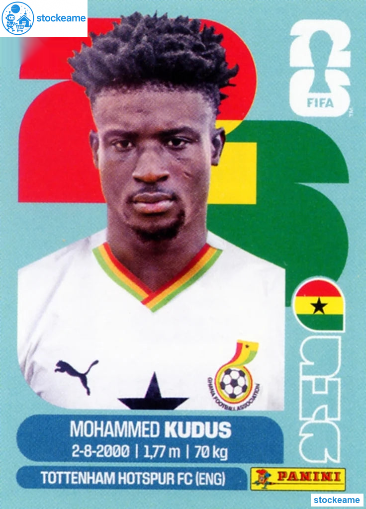 GHA014 - Mohammed Kudus | Ghana | Panini World Cup 2026 Base Sticker - Image 2