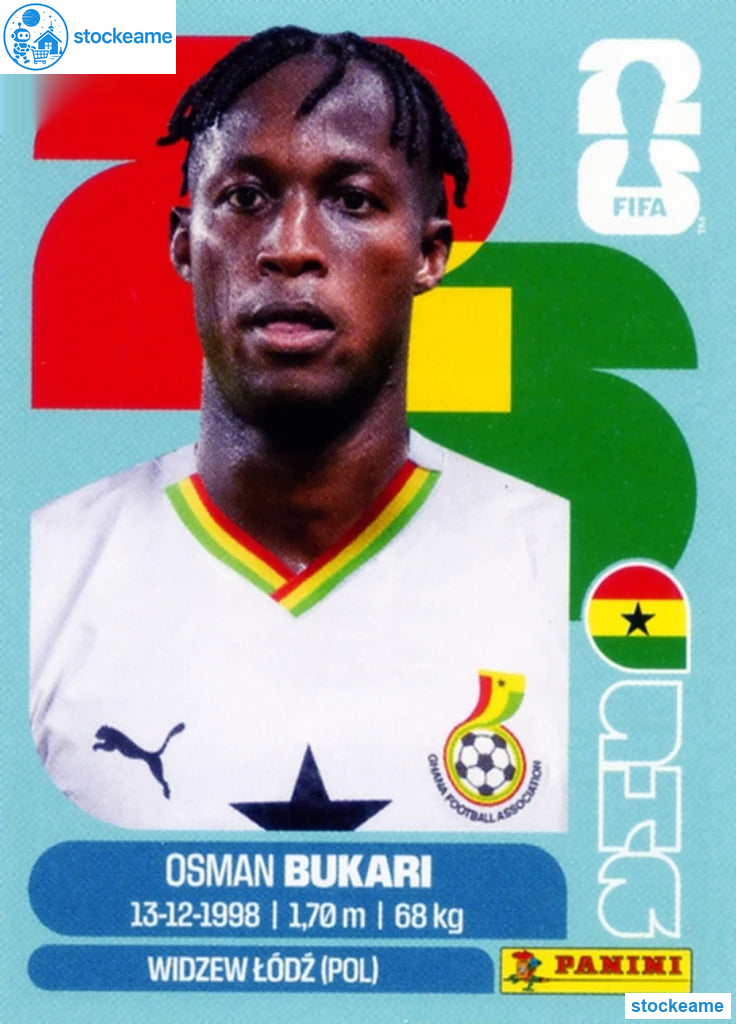 GHA019 - Osman Bukari | Ghana | Panini World Cup 2026 Base Sticker - Image 2
