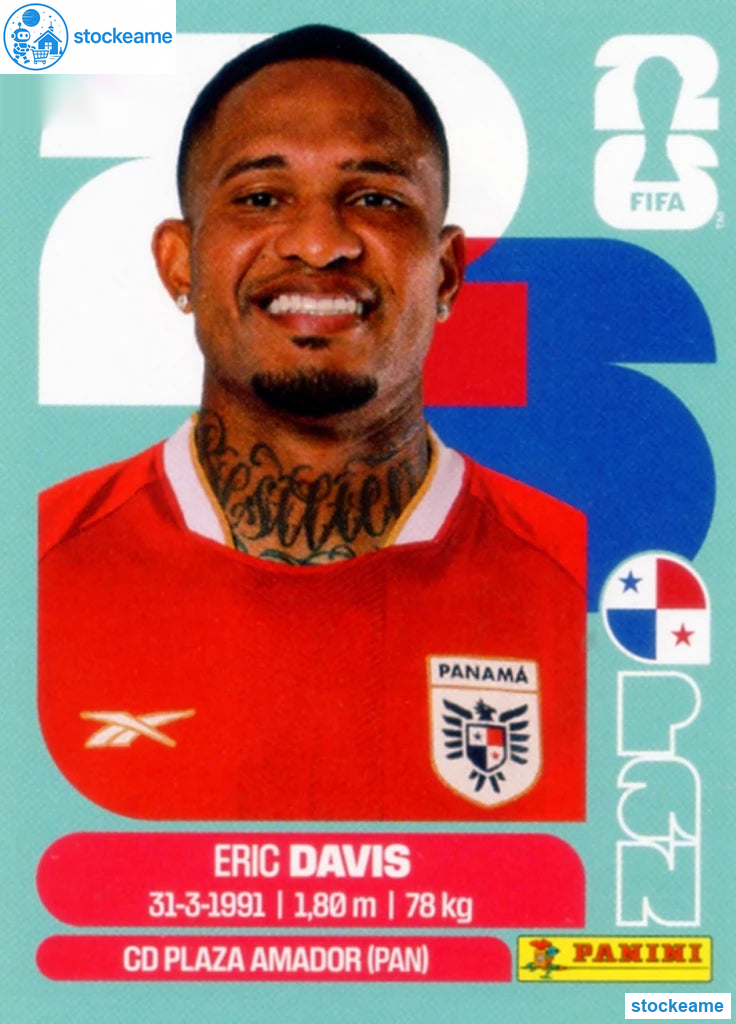 PAN007 - Eric Davis | Panama | Panini World Cup 2026 Base Sticker - Image 2