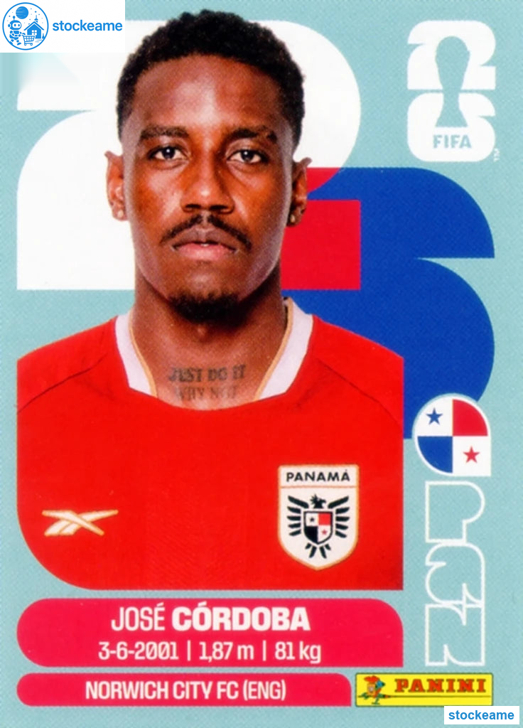 PAN008 - Jose Cordoba | Panama | Panini World Cup 2026 Base Sticker - Image 2