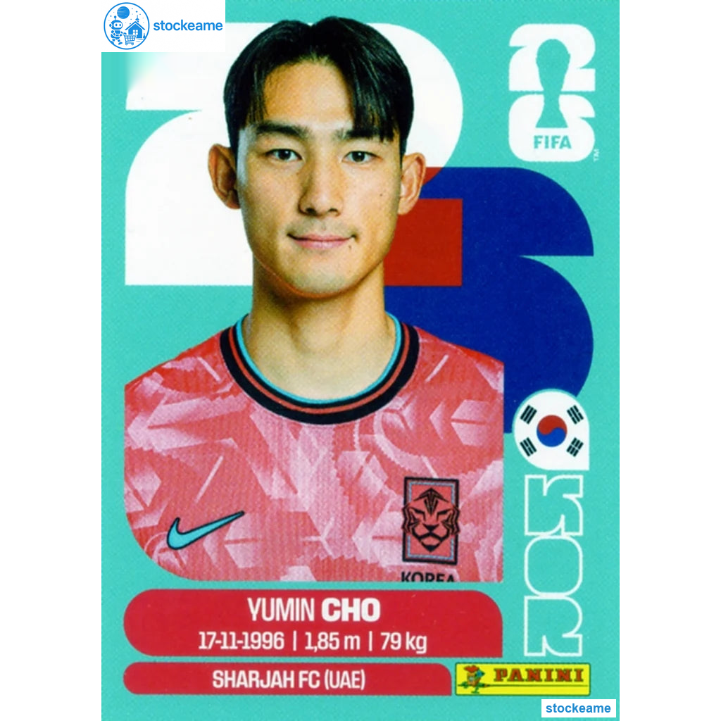 KOR005 - Yu-min Cho | South Korea | Panini World Cup 2026 Base Sticker