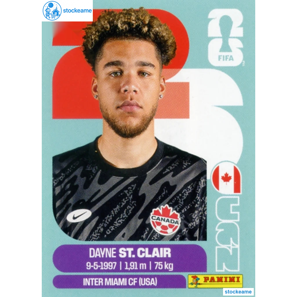 CAN002 - Dayne St.Clair | Canada | Panini World Cup 2026 Base Sticker