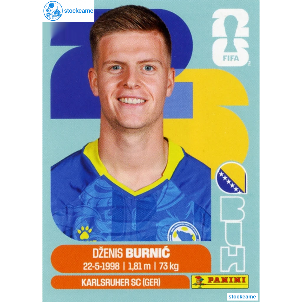 BIH014 - Dzenis Burnic | Bosnia and Herzegovina | Panini World Cup 2026 Base Sticker