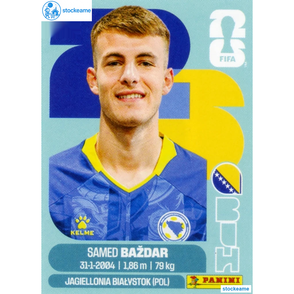 BIH019 - Samed Bazdar | Bosnia and Herzegovina | Panini World Cup 2026 Base Sticker
