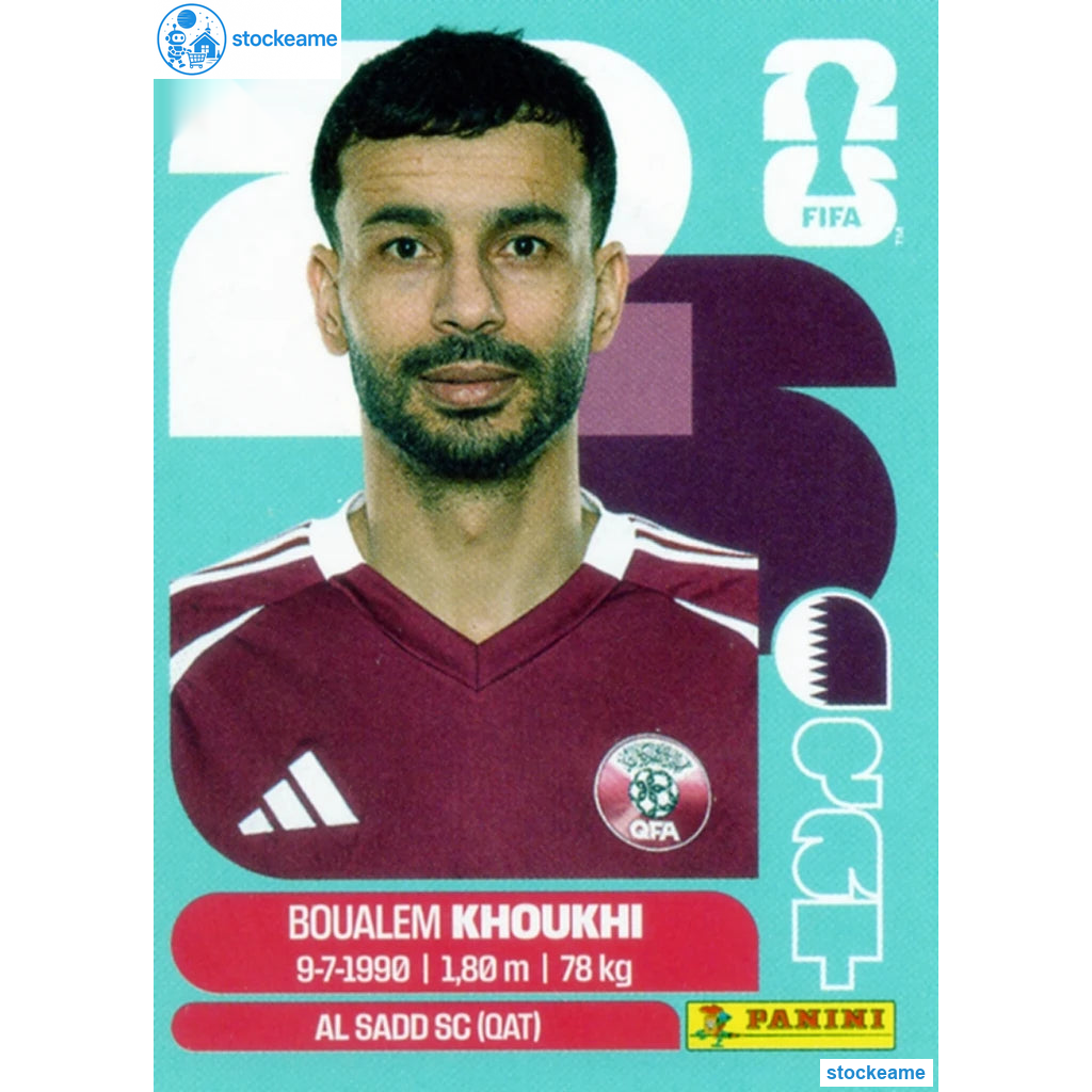 QAT006 - Boualem Khoukhi | Qatar | Panini World Cup 2026 Base Sticker