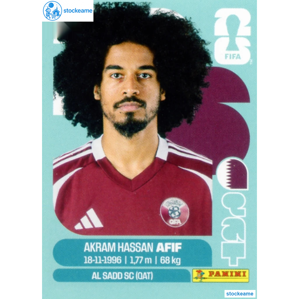 QAT018 - Akram Hassan Afif | Qatar | Panini World Cup 2026 Base Sticker