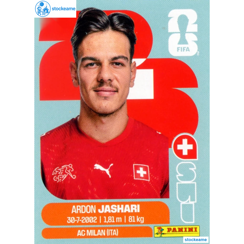 SUI014 - Ardon Jashari | Switzerland | Panini World Cup 2026 Base Sticker