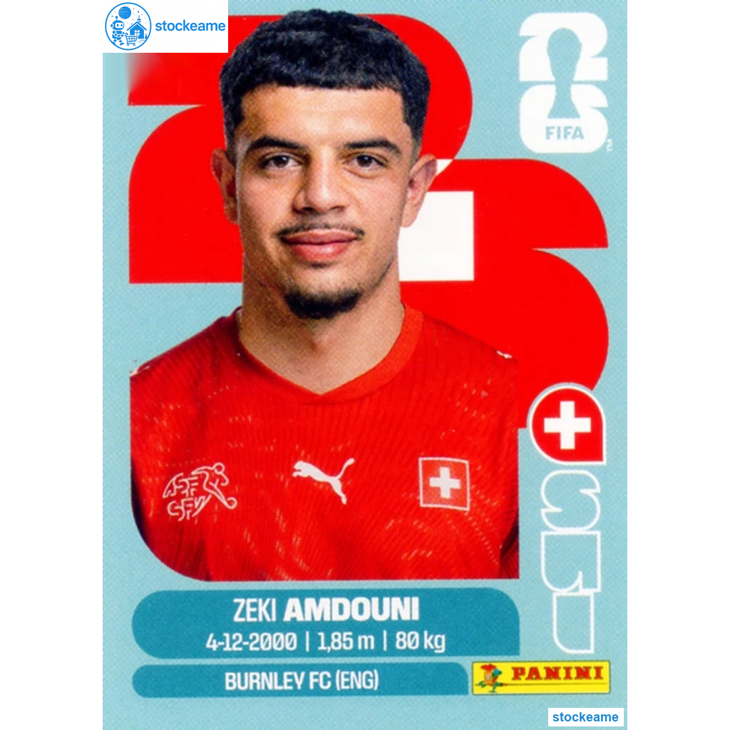 SUI020 - Zeki Amdouni | Switzerland | Panini World Cup 2026 Base Sticker