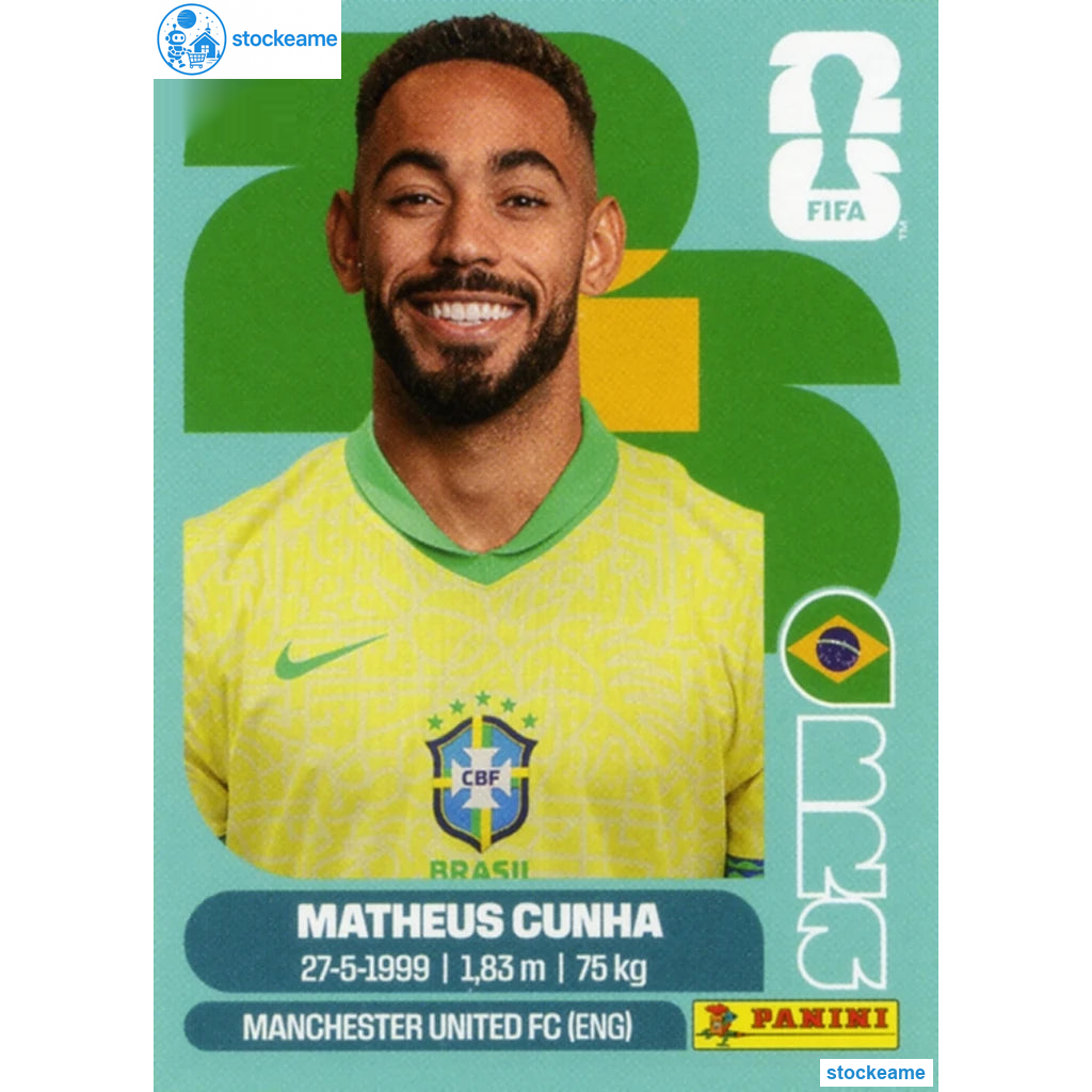 BRA017 - Matheus Cunha | Brazil | Panini World Cup 2026 Base Sticker