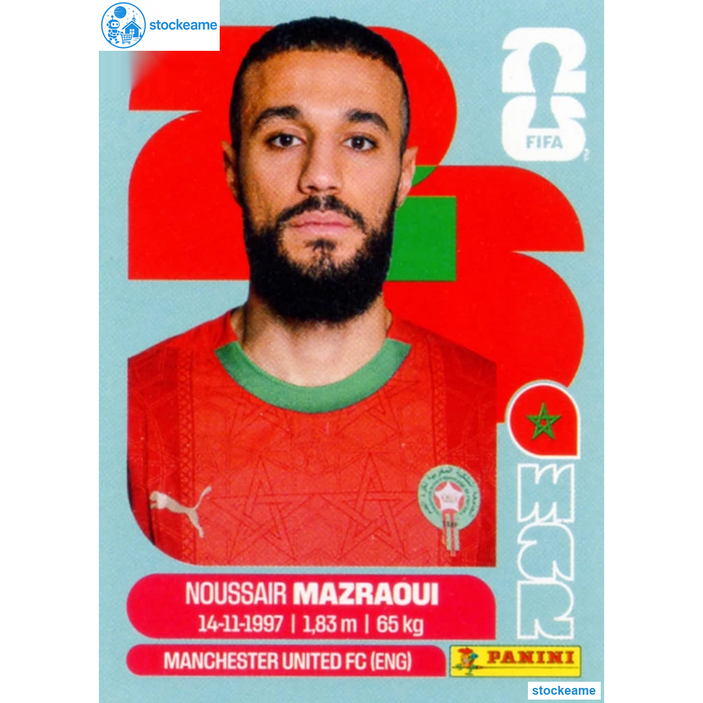 MAR005 - Noussair Mazraoui | Morocco | Panini World Cup 2026 Base Sticker