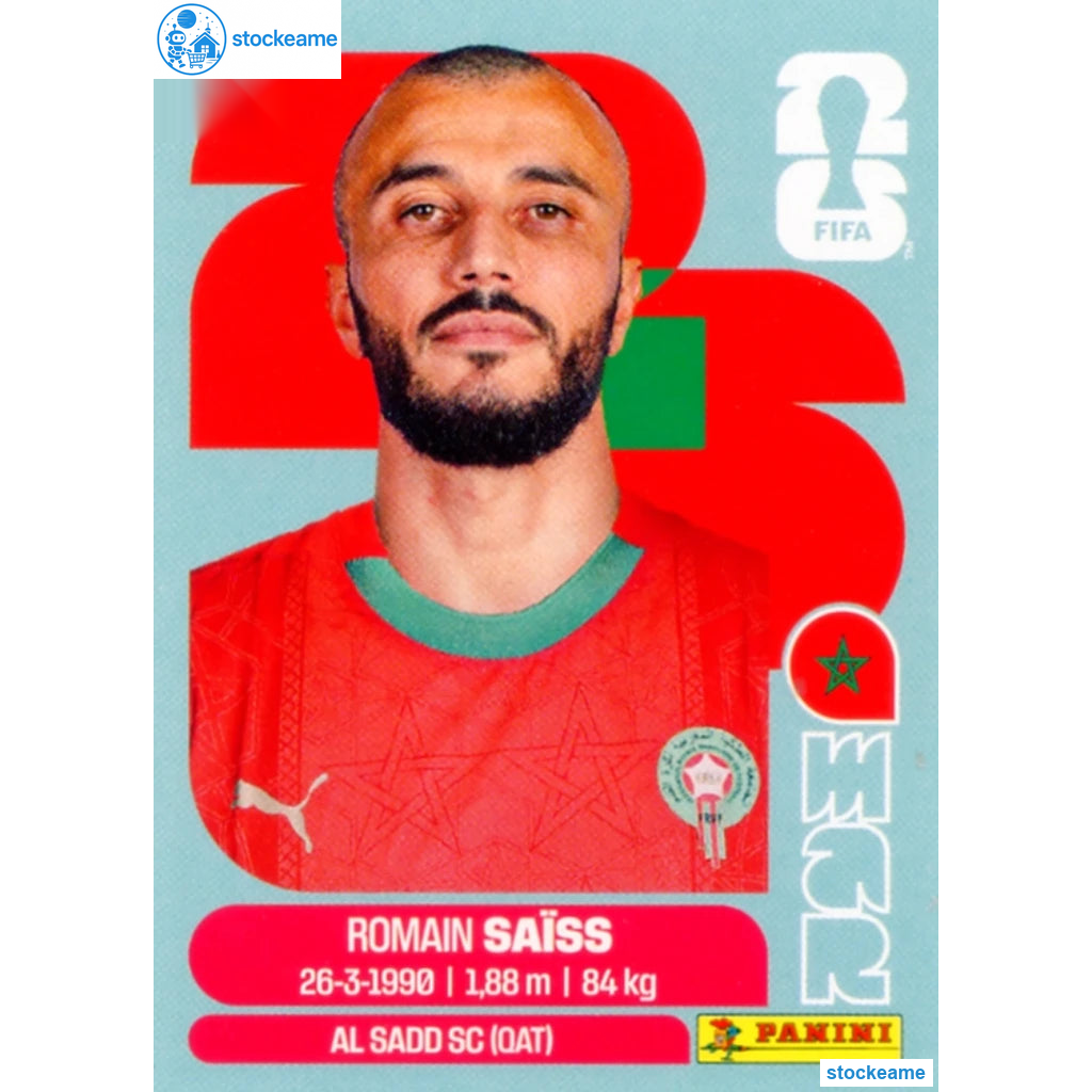 MAR007 - Roman Saiss | Morocco | Panini World Cup 2026 Base Sticker