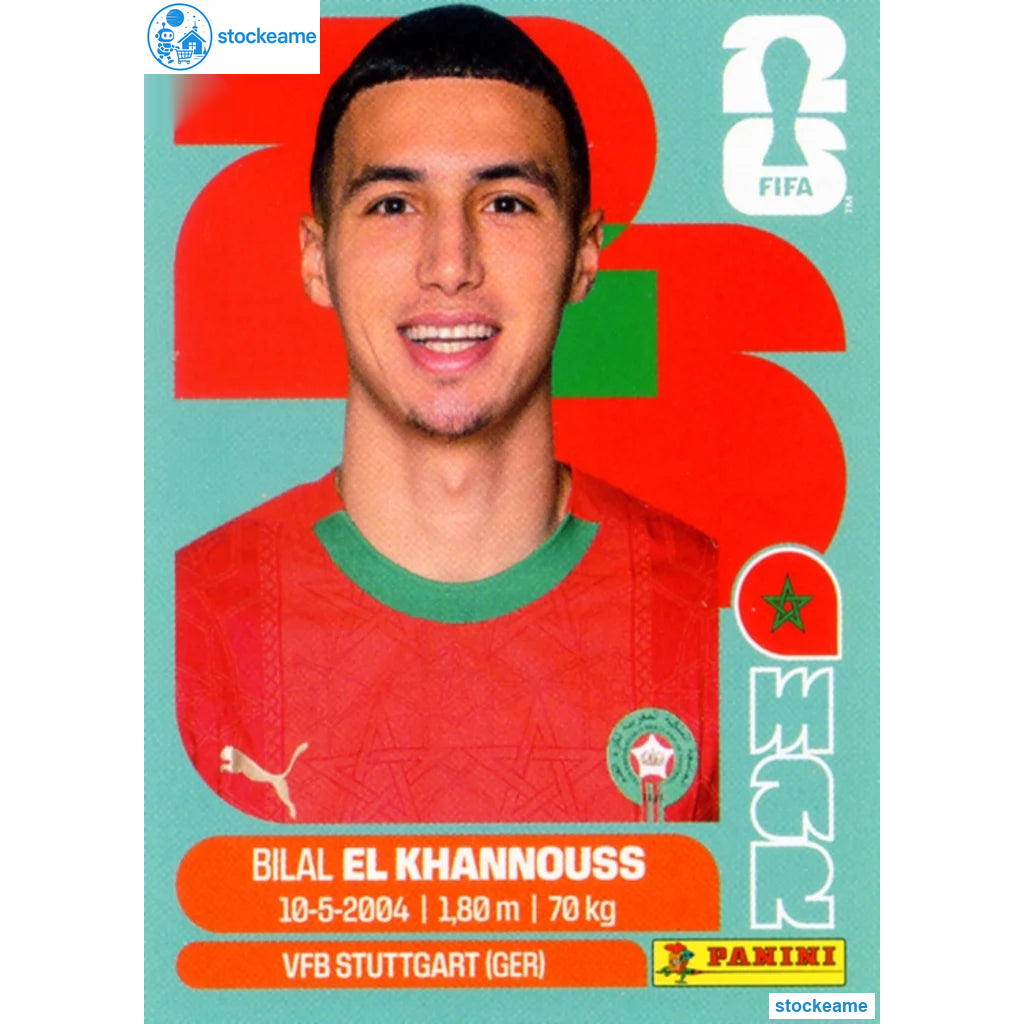 MAR014 - Bilal El Khannouss | Morocco | Panini World Cup 2026 Base Sticker