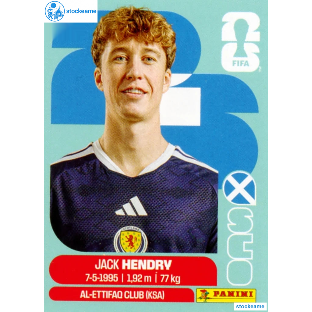 SCO003 - Jack Hendry | Scotland | Panini World Cup 2026 Base Sticker