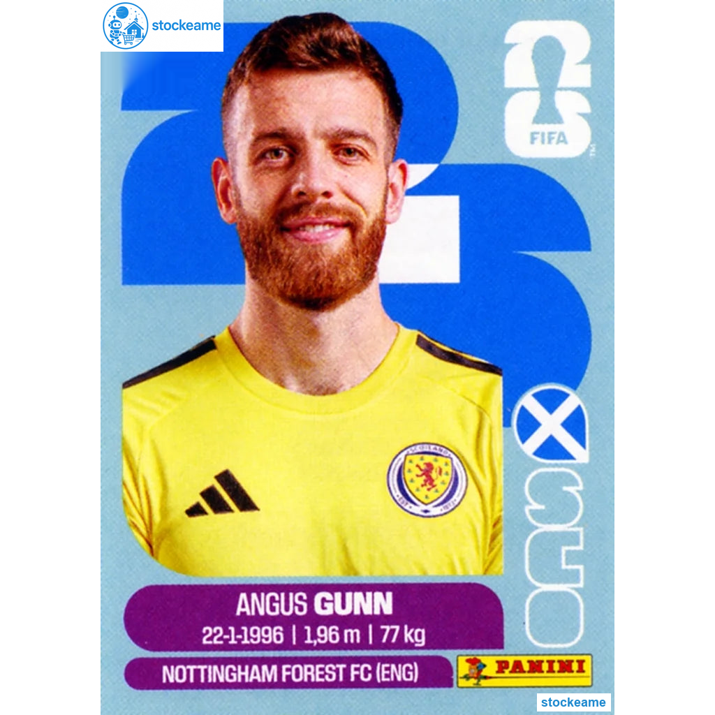 SCO002 - Angus Gunn | Scotland | Panini World Cup 2026 Base Sticker