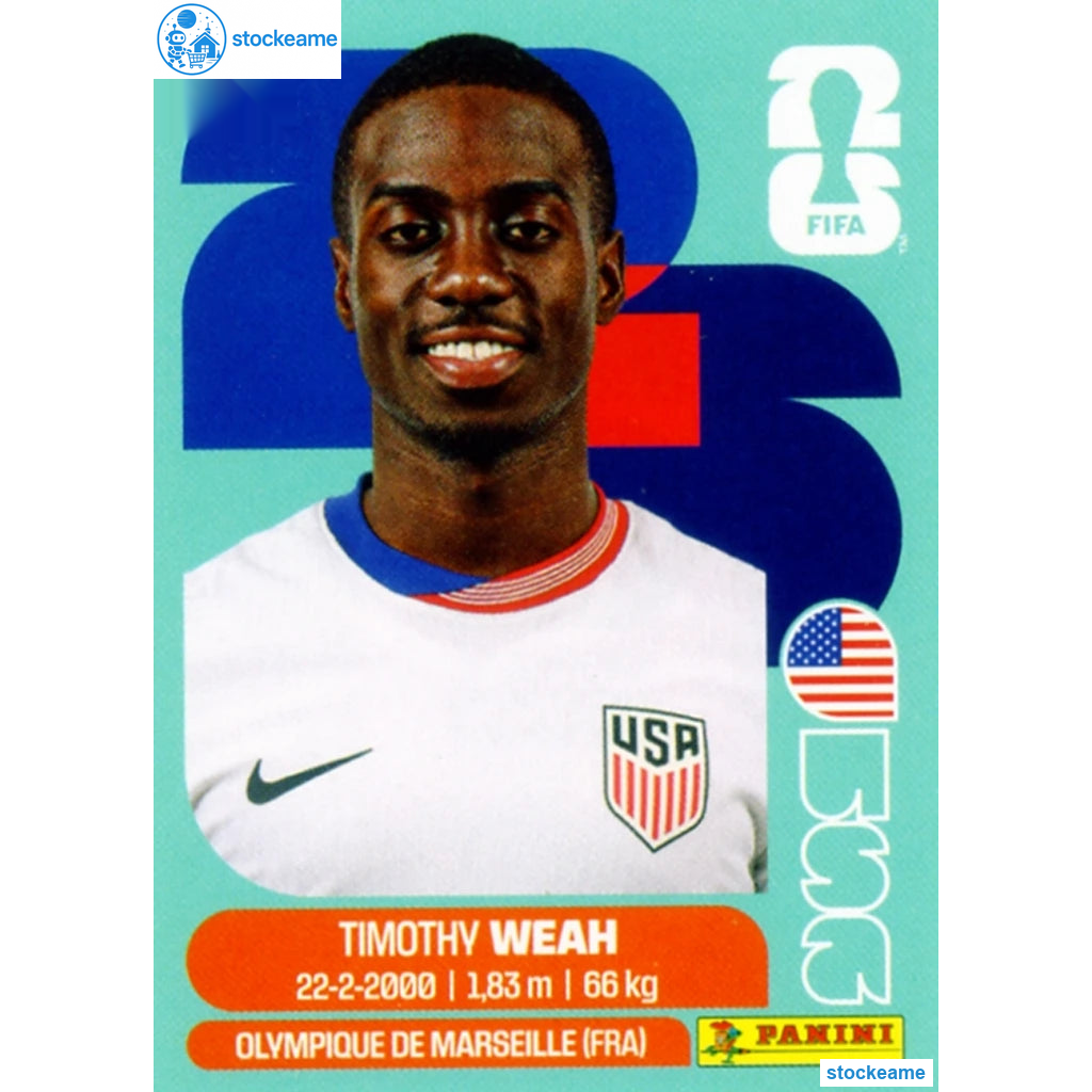 USA012 - Timothy Weah | USA | Panini World Cup 2026 Base Sticker