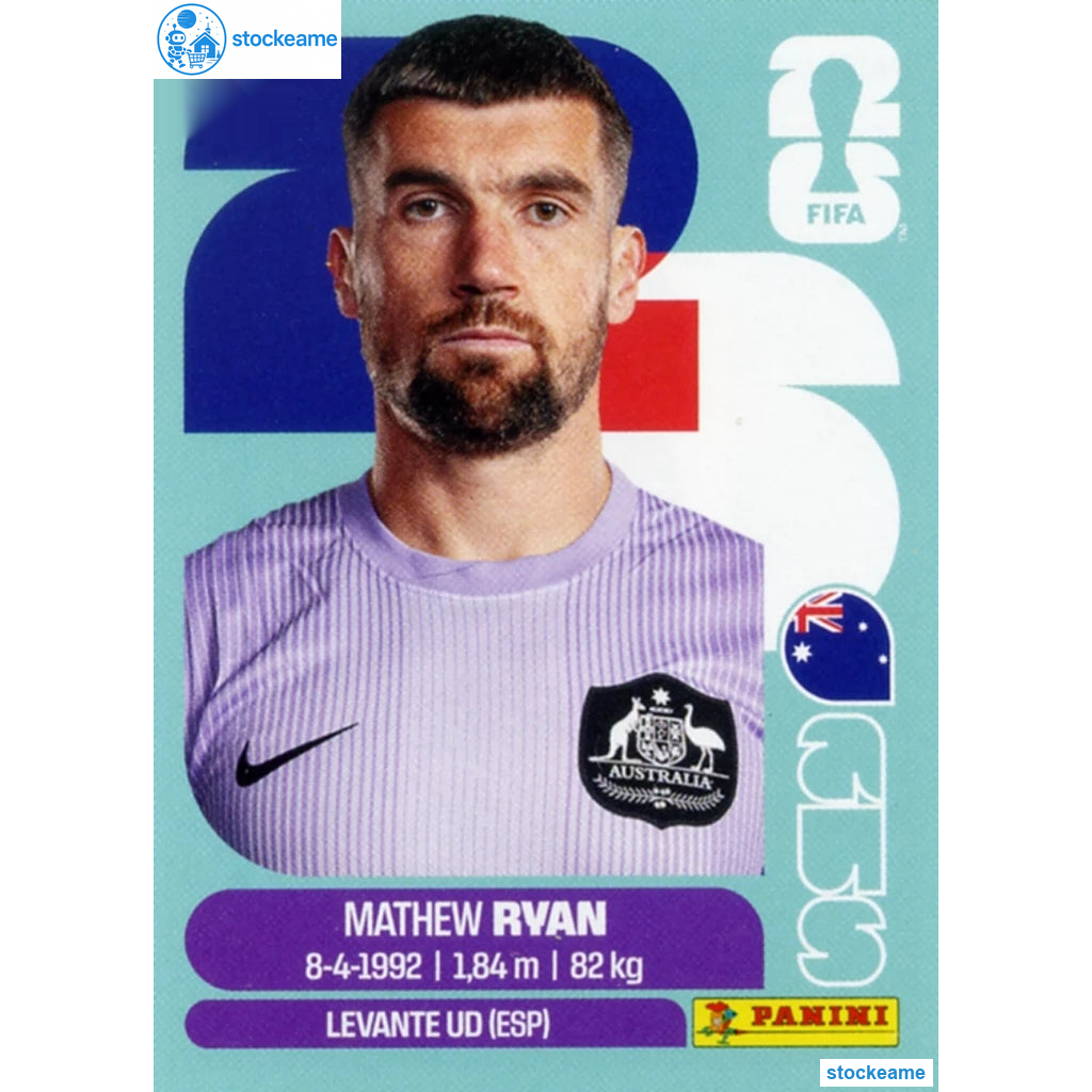 AUS002 - Mathew Ryan | Australia | Panini World Cup 2026 Base Sticker