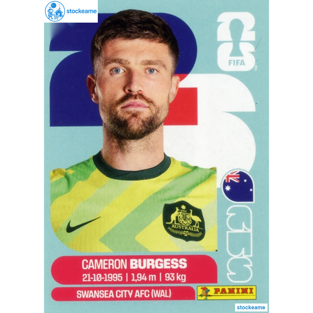 AUS008 - Cameron Burgess | Australia | Panini World Cup 2026 Base Sticker