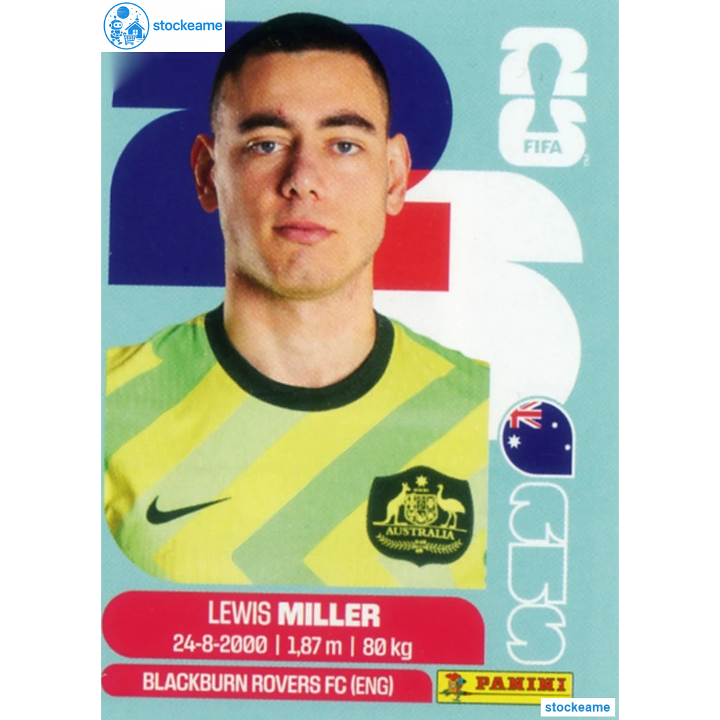 AUS009 - Lewis Miller | Australia | Panini World Cup 2026 Base Sticker