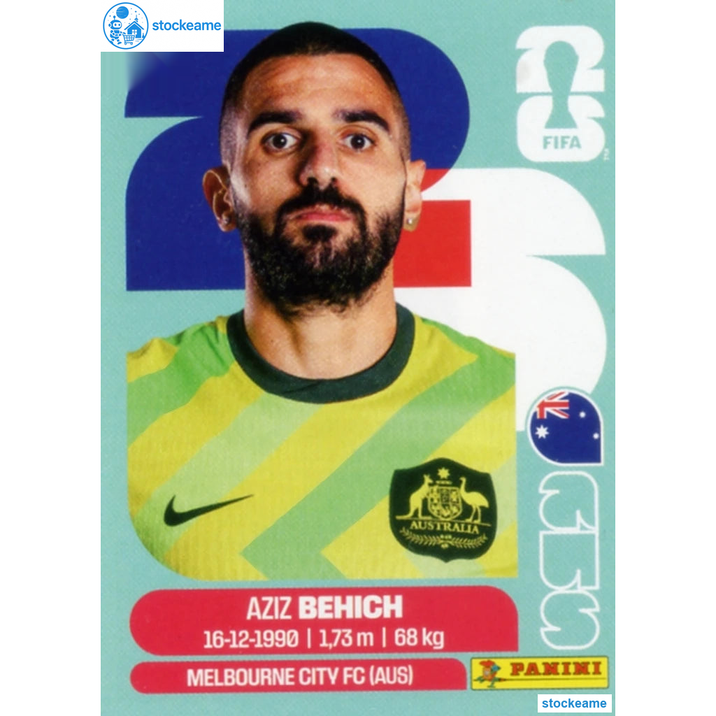 AUS007 - Aziz Behich | Australia | Panini World Cup 2026 Base Sticker