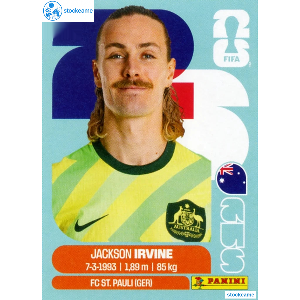 AUS011 - Jackson Irvine | Australia | Panini World Cup 2026 Base Sticker